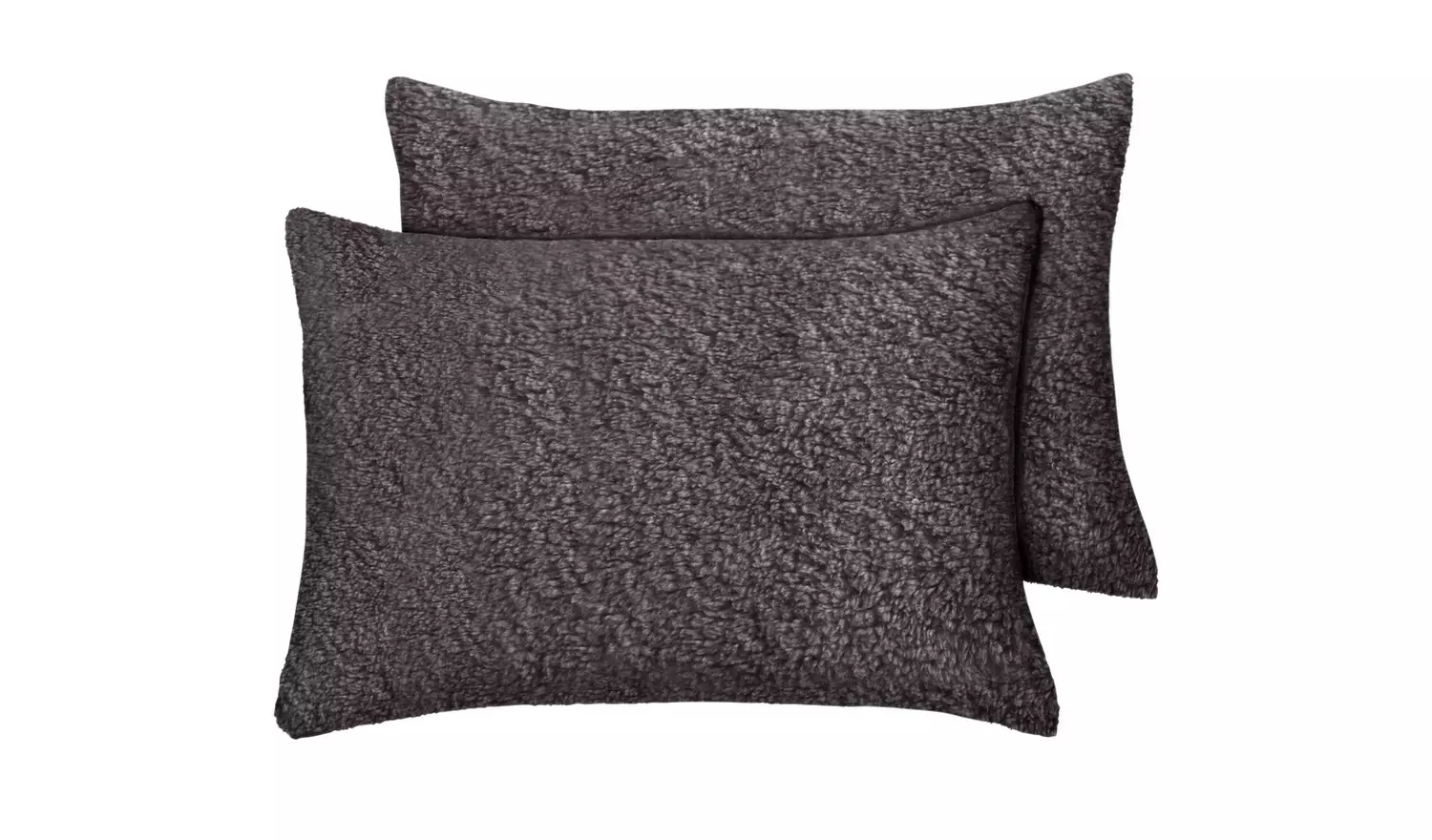 Argos Home Fleece Standard Pillowcase Pair - Grey