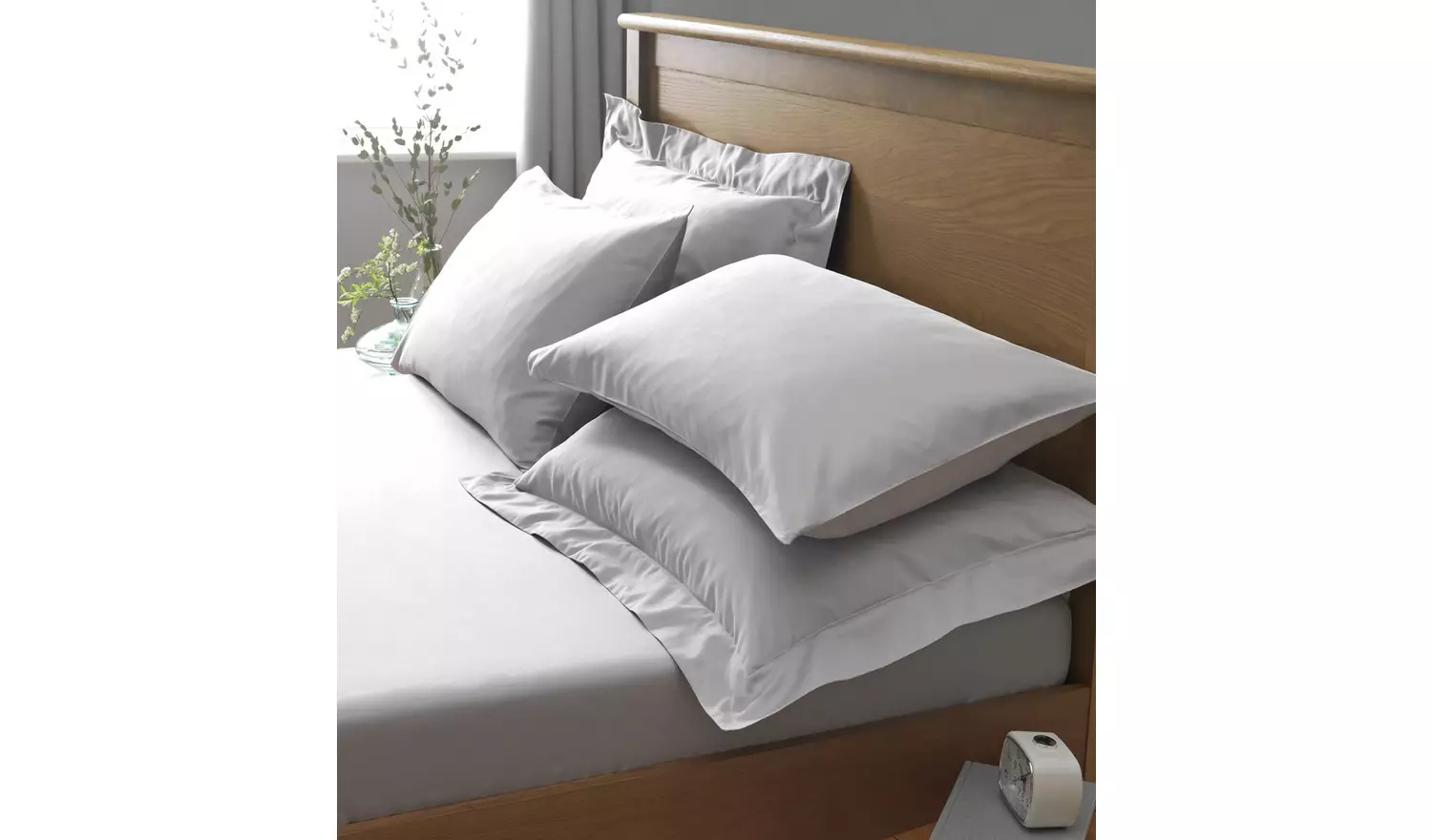 Habitat Egyptian Cotton Standard Pillowcase Pair - Grey