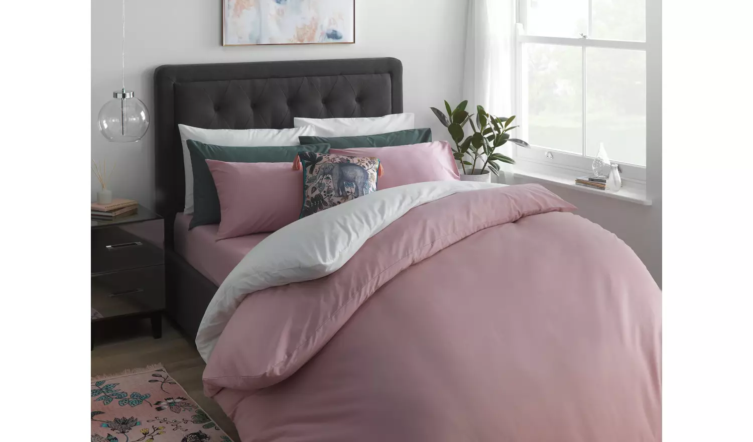 Habitat Cotton Rich 180 TC Standard Pillowcase Pair - Blush