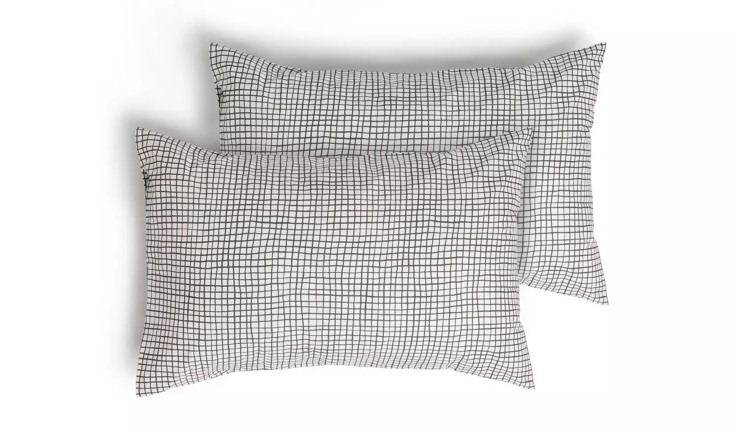 Habitat Willow Cotton Standard Pillowcase Pair - White Black