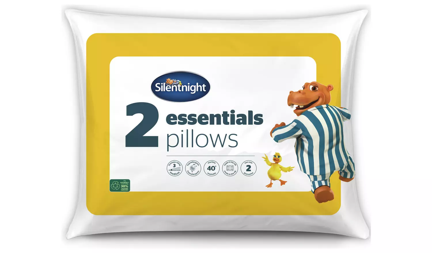 Silentnight Essentials Rolled Soft Pillow - 2 Pack