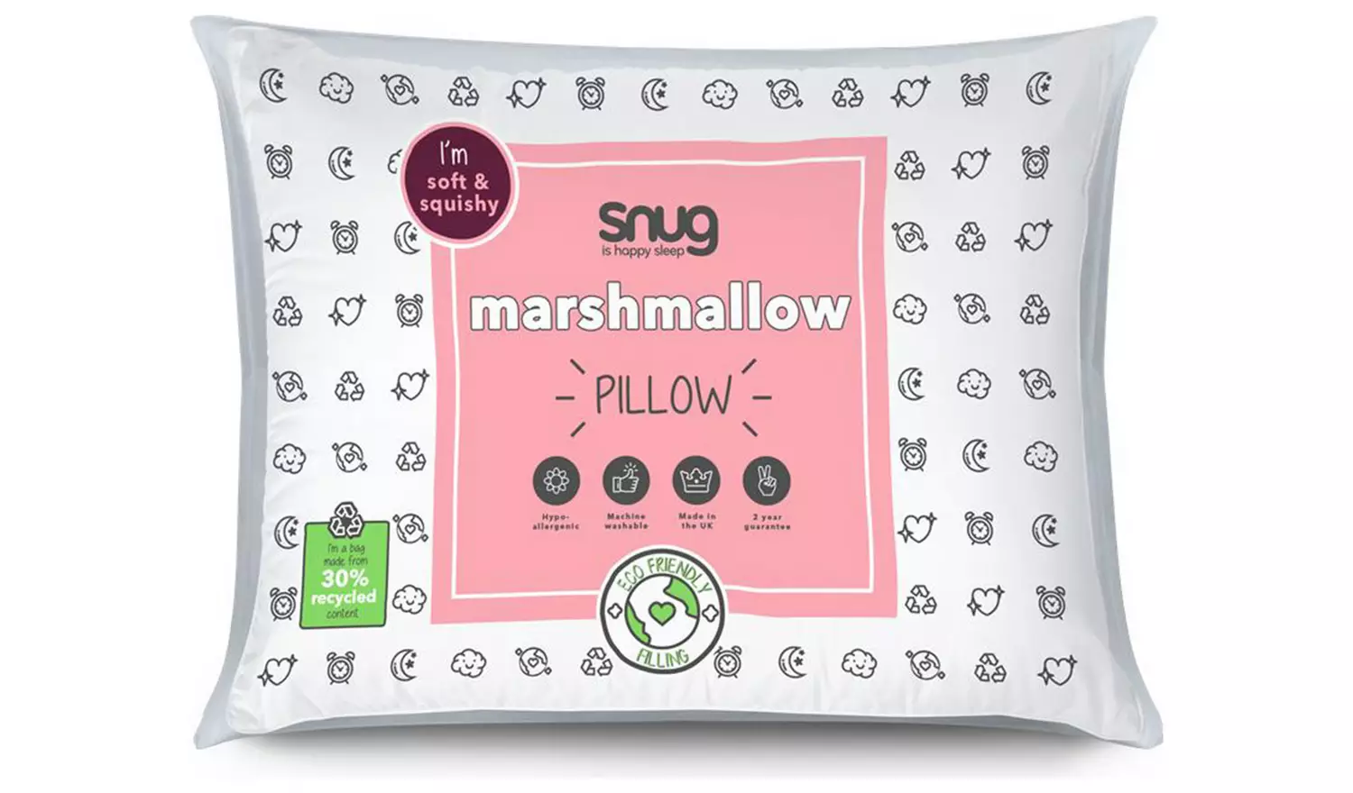 Snug Marshmallow Hollowfibre Medium Soft Pillow