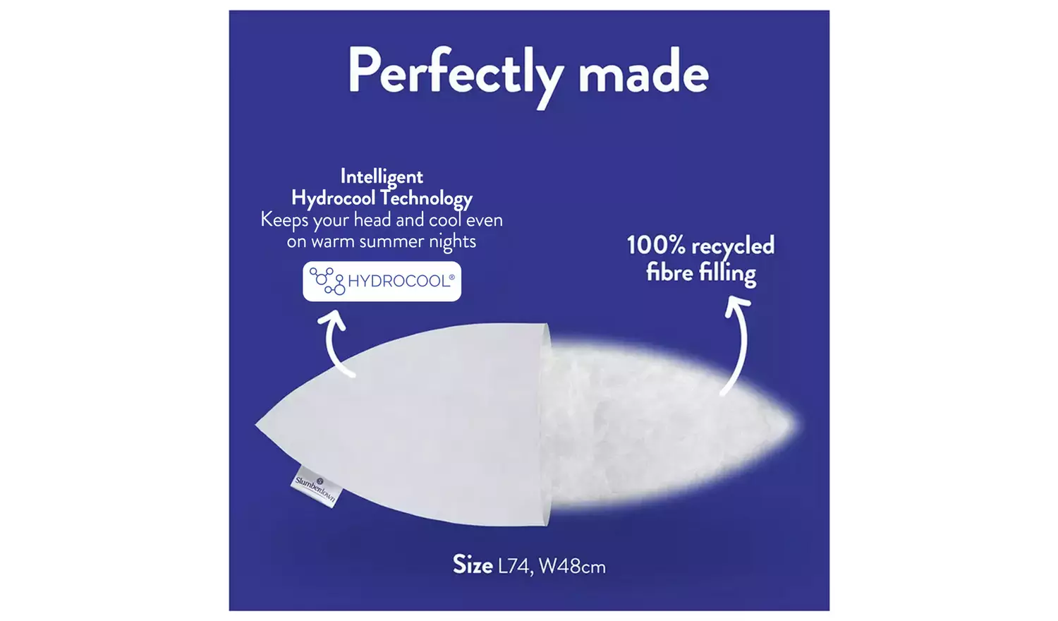 Slumberdown Stay Cool Medium Support Pillow - 2 Pack