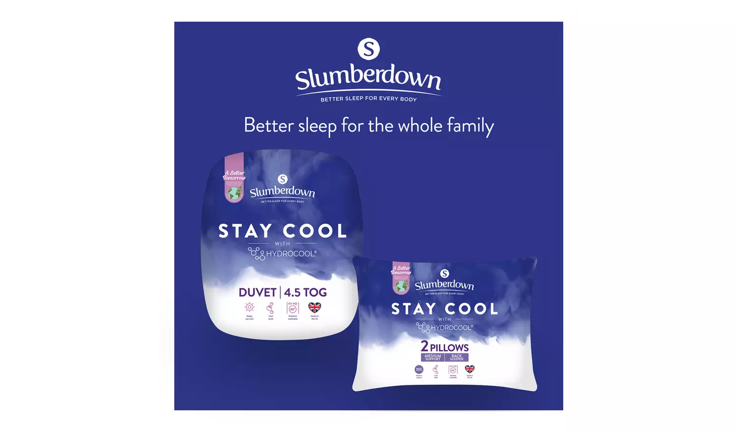 Slumberdown Stay Cool Medium Support Pillow - 2 Pack