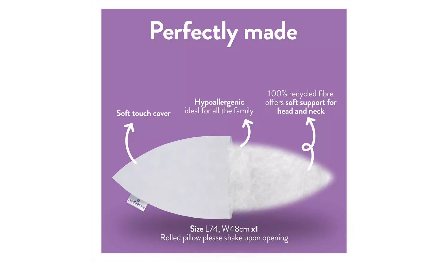 Slumberdown Soft Support Front Sleeper Pillow