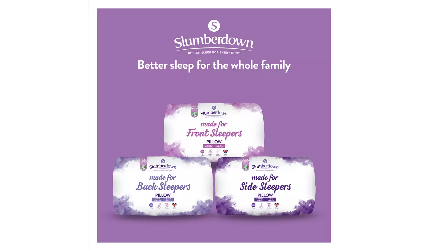 Slumberdown Soft Support Front Sleeper Pillow