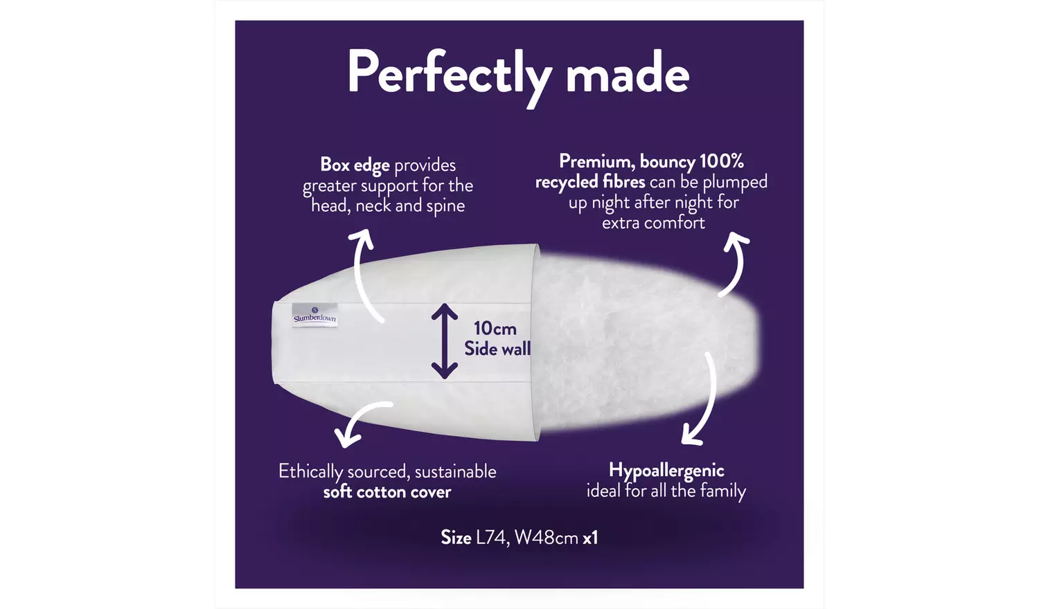 Slumberdown Box Edge Firm Pillow