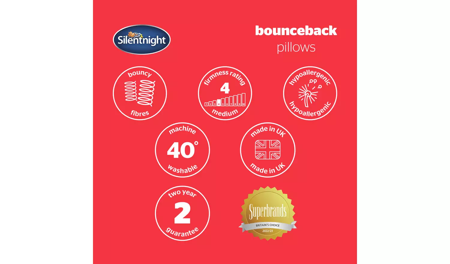 Silentnight Bounceback Pillows - 4 Pack