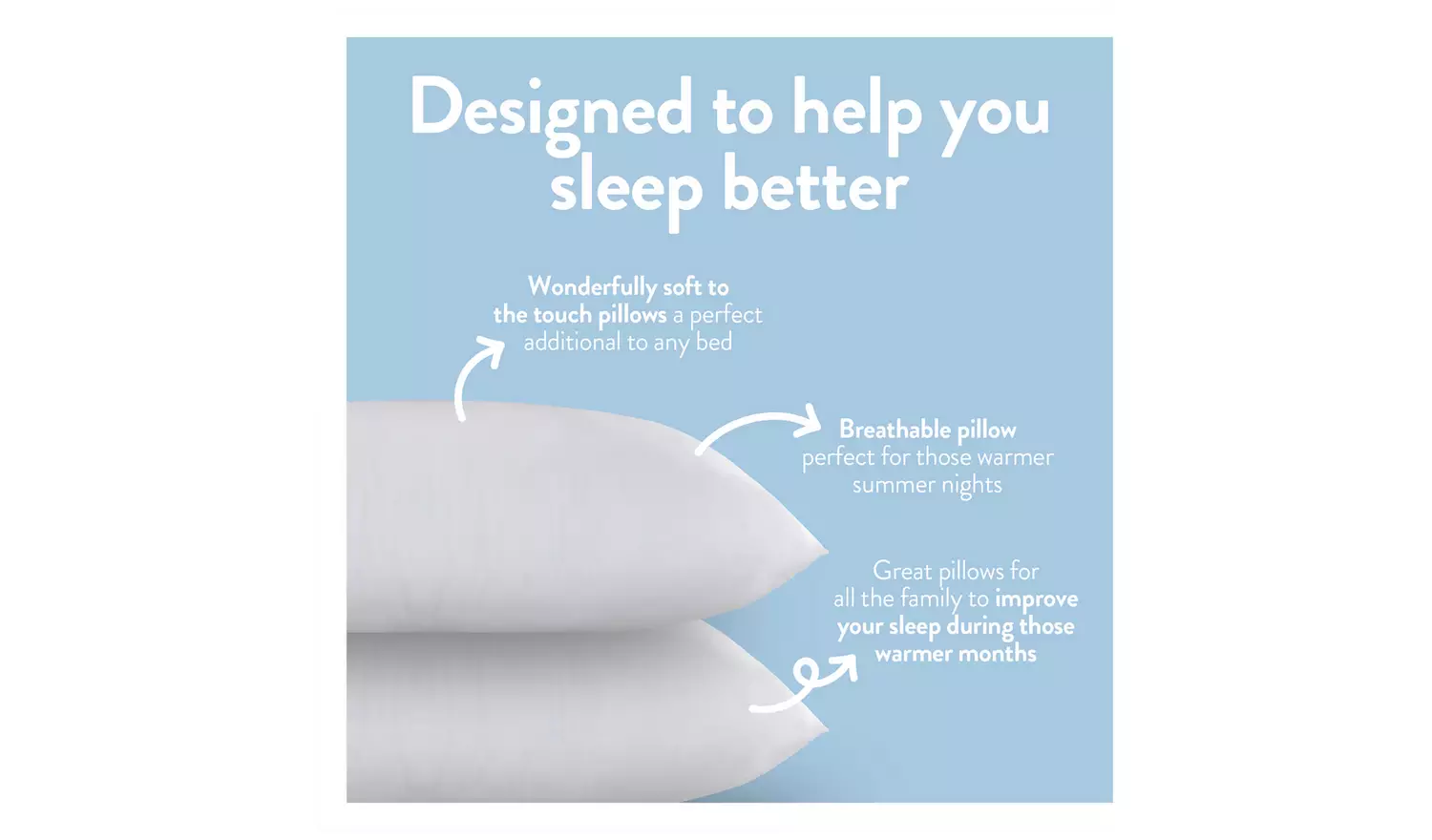 Slumberdown Summer Cool Medium Support Pillow - 2 Pack