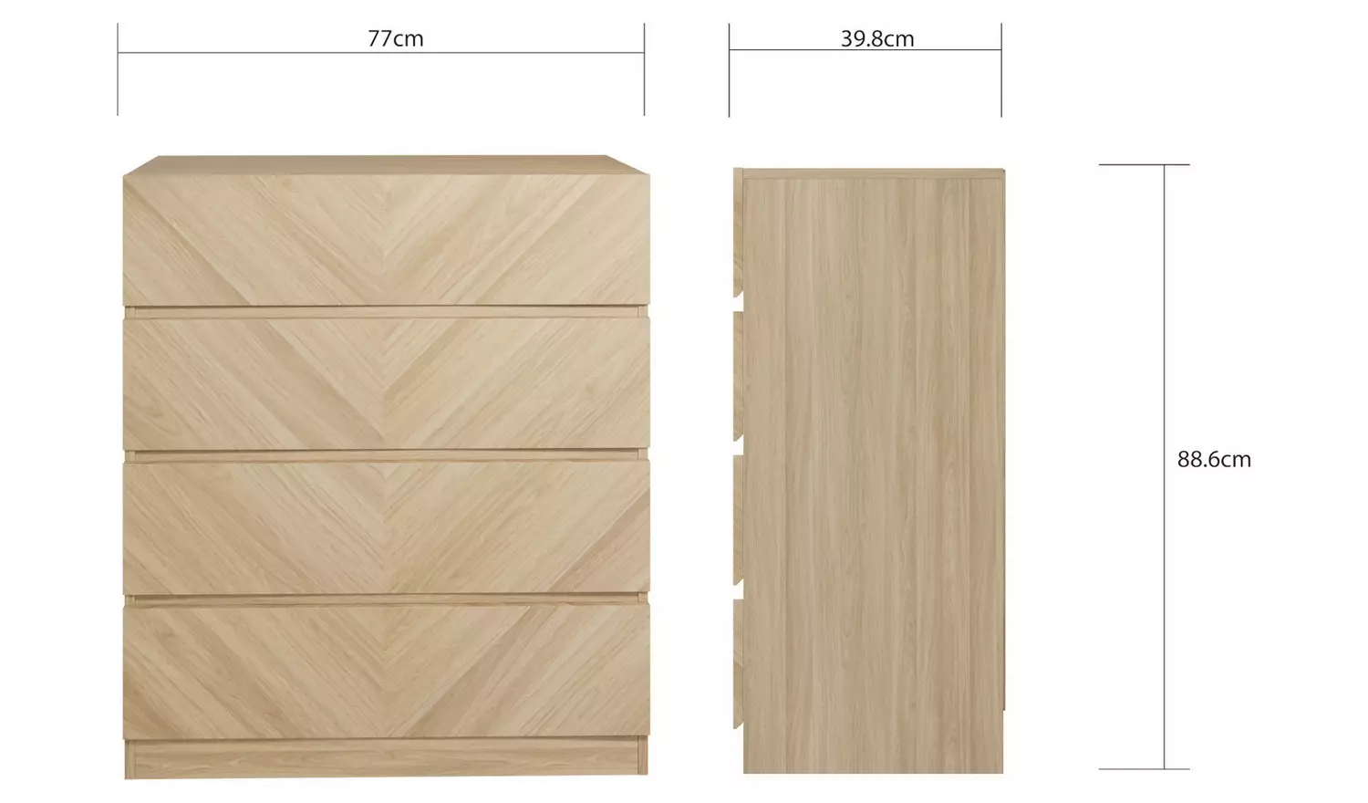 GFW Catania 3 Piece 2 Door Wardrobe Set - Oak