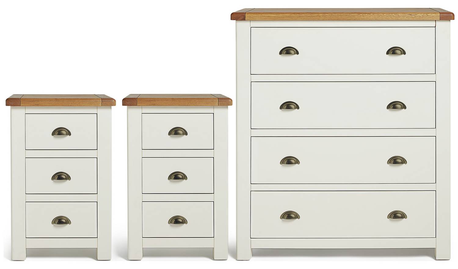 Argos Home Kent 2 Bedsides & 4 Drawer Set - Cream& Oak