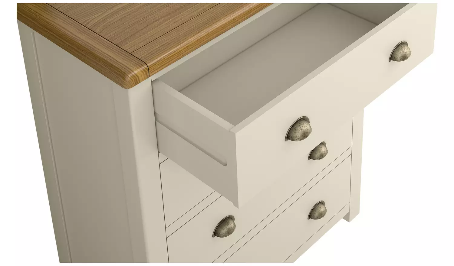 Argos Home Kent 2 Bedsides & 4 Drawer Set - Cream& Oak