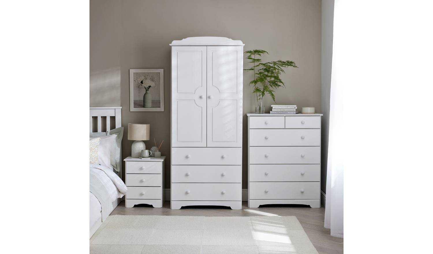 Argos Home Nordic 3 Piece 2 Door Wardrobe Set - White
