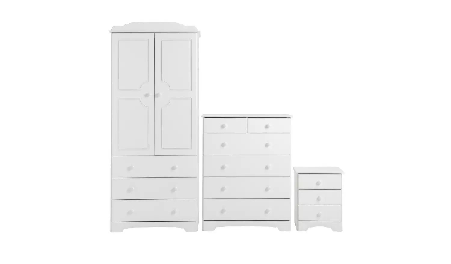 Argos Home Nordic 3 Piece 2 Door Wardrobe Set - White