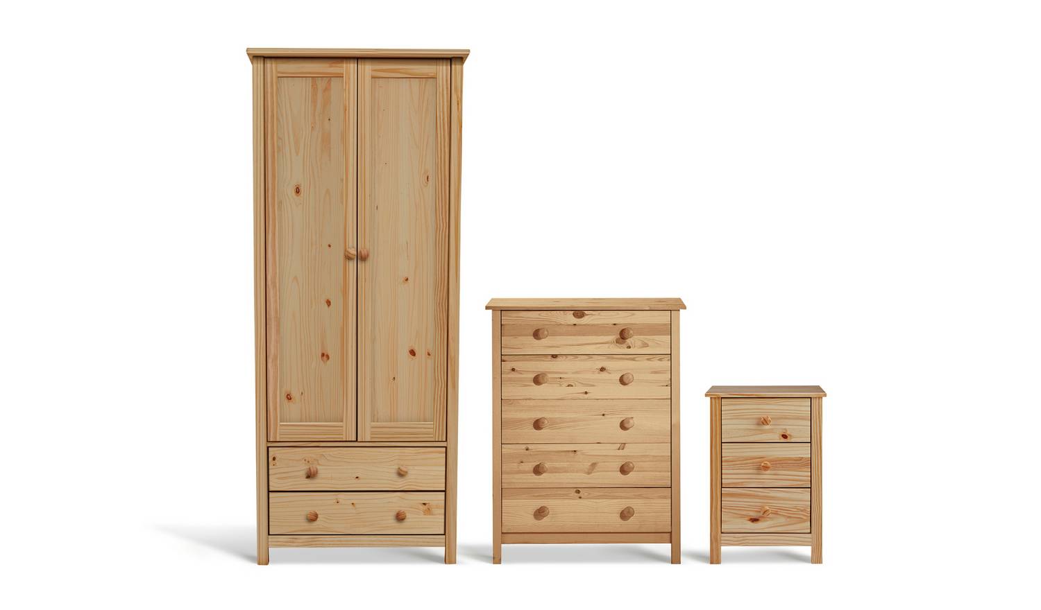 Argos Home Scandinavia 3 Piece 2 Door Wardrobe Set - Pine