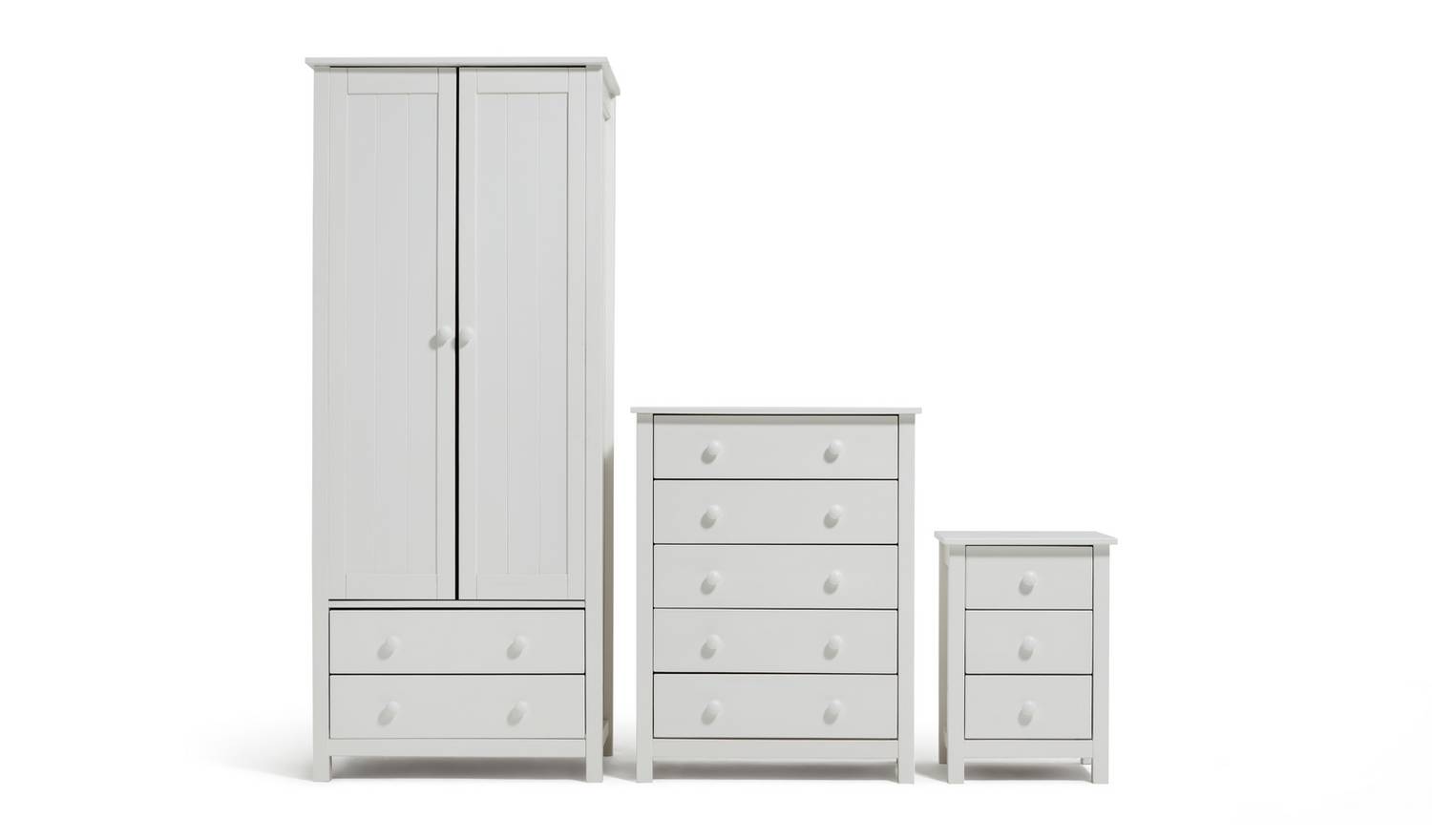Argos Home Scandinavia 3 Piece 2 Door Wardrobe Set - White