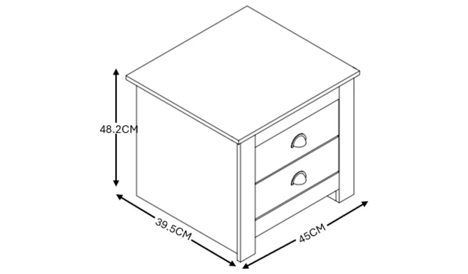 GFW Lancaster 3 Piece 2 Door Wardrobe Set - Cream