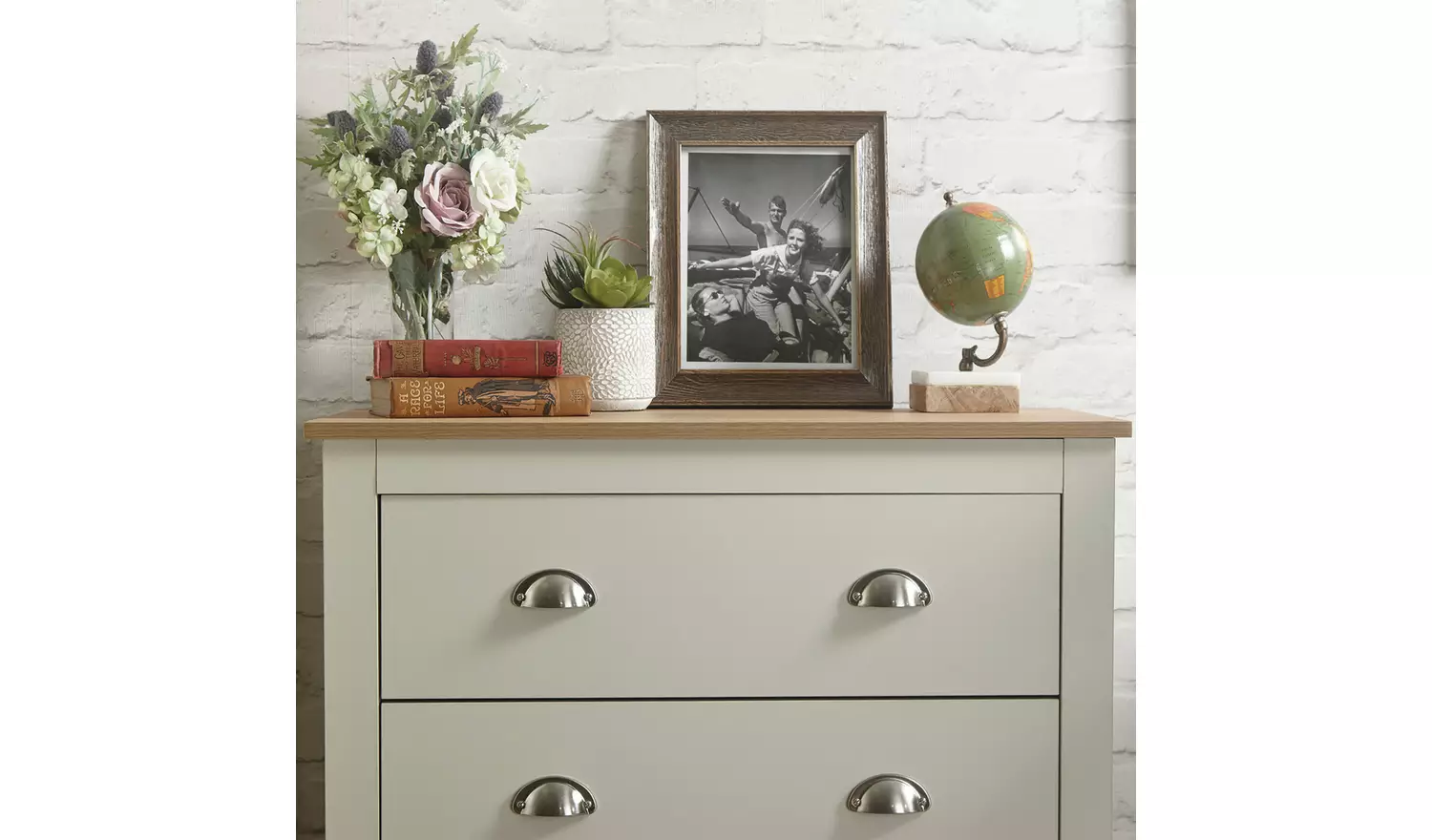 GFW Lancaster 3 Piece 2 Door Wardrobe Set - Cream