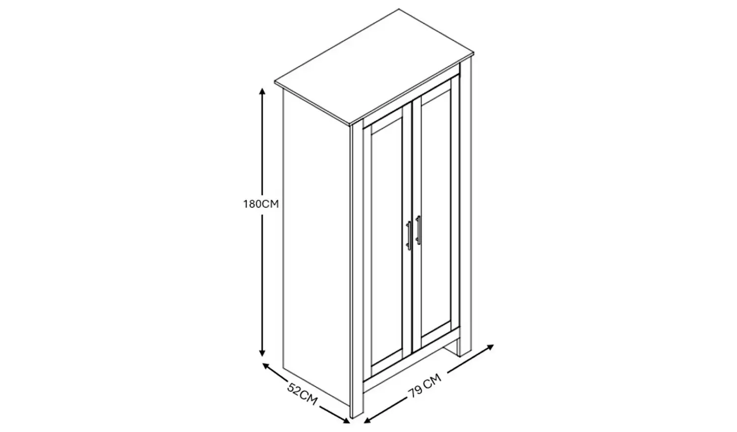 GFW Lancaster 3 Piece 2 Door Wardrobe Set - Blue