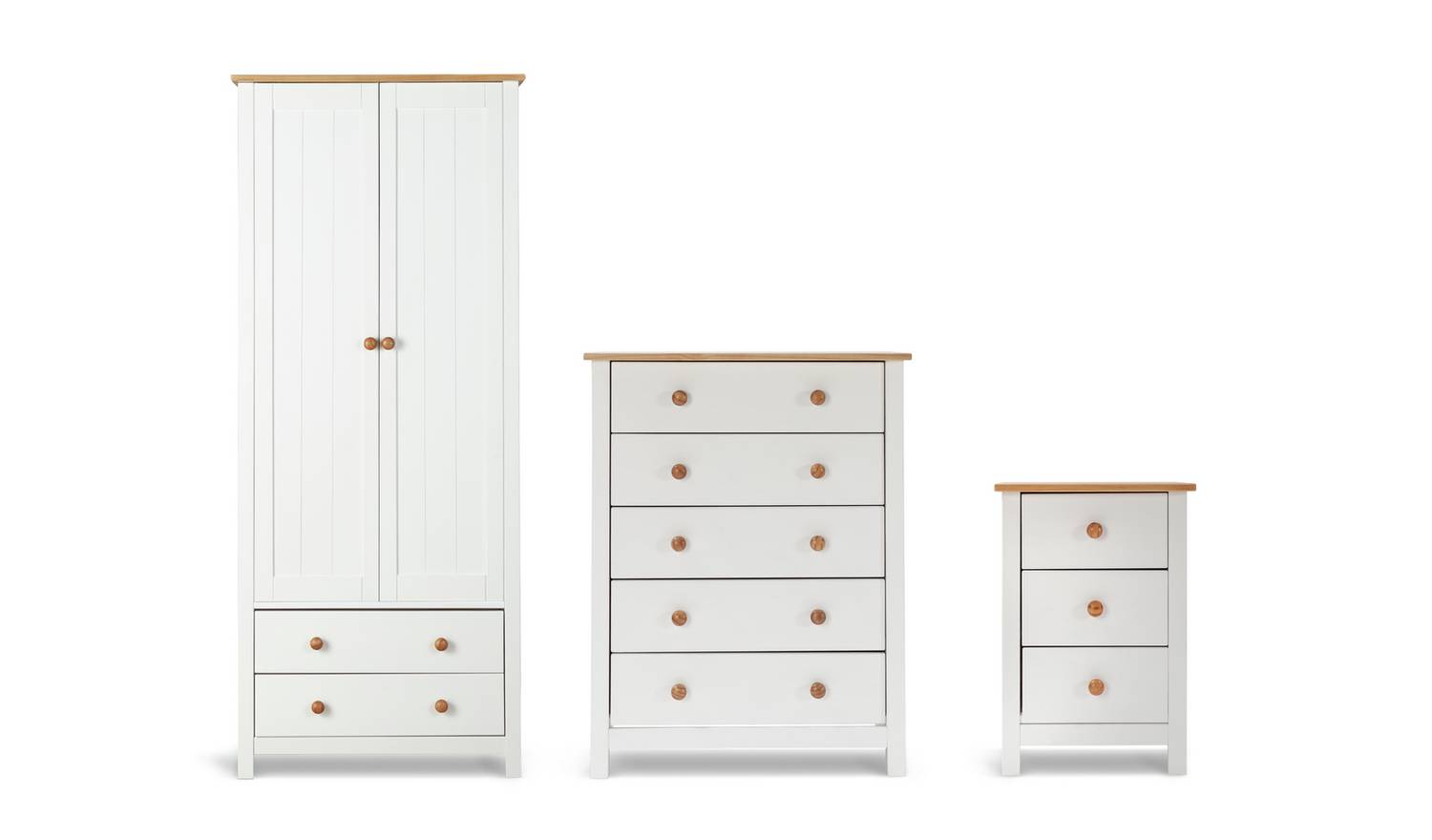 Argos Home Scandinavia 3 Piece Wardrobe Set - Pine & White