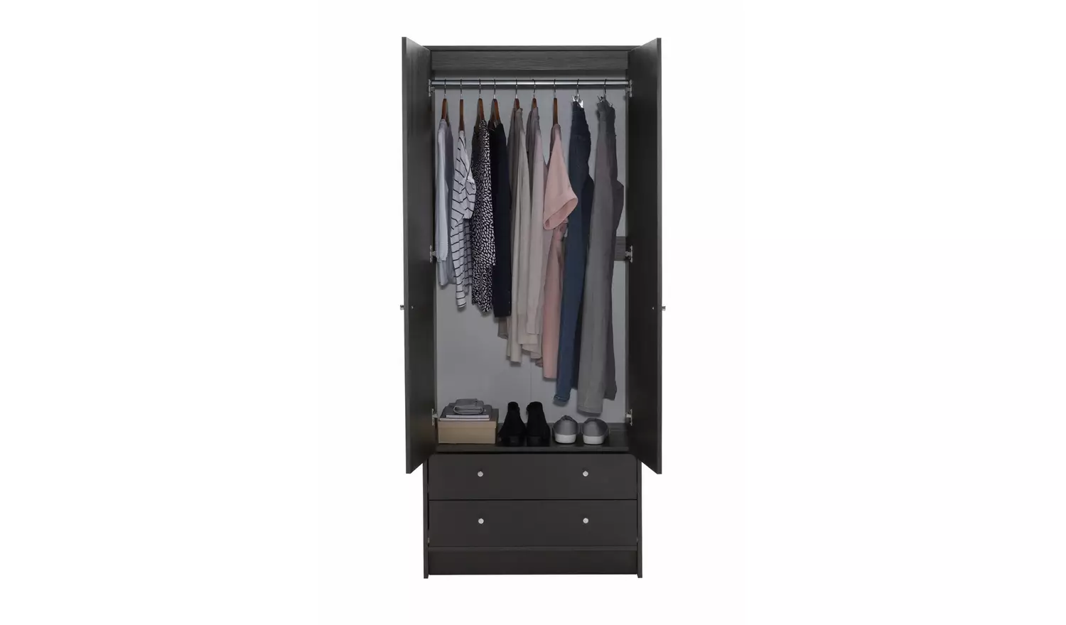 Argos Home Malibu 4 Piece 2 Door Wardrobe Set - Black
