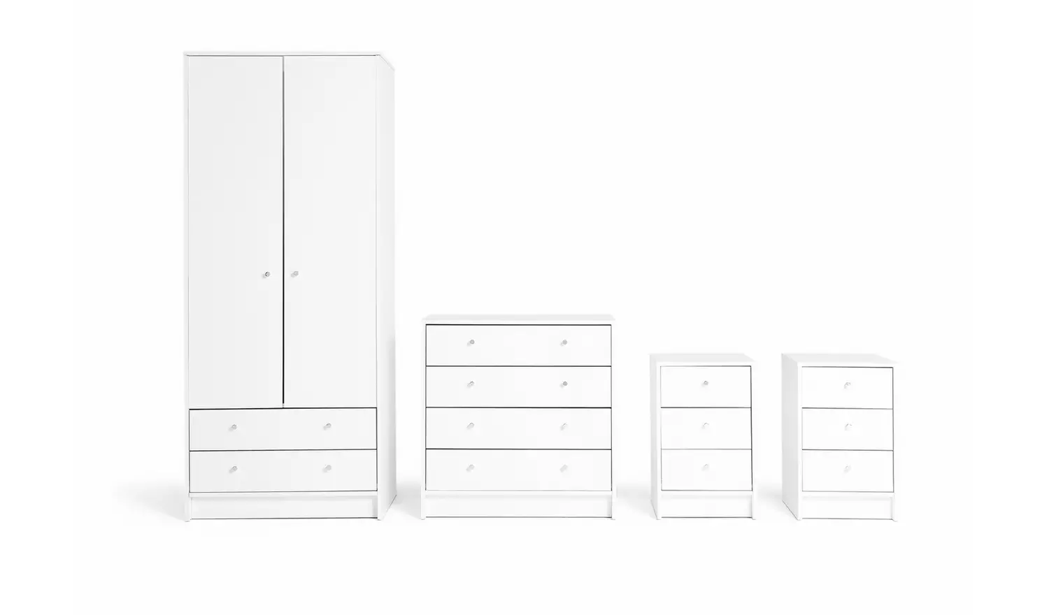 Argos Home Malibu 4 Piece 2 Door Wardrobe Set - White