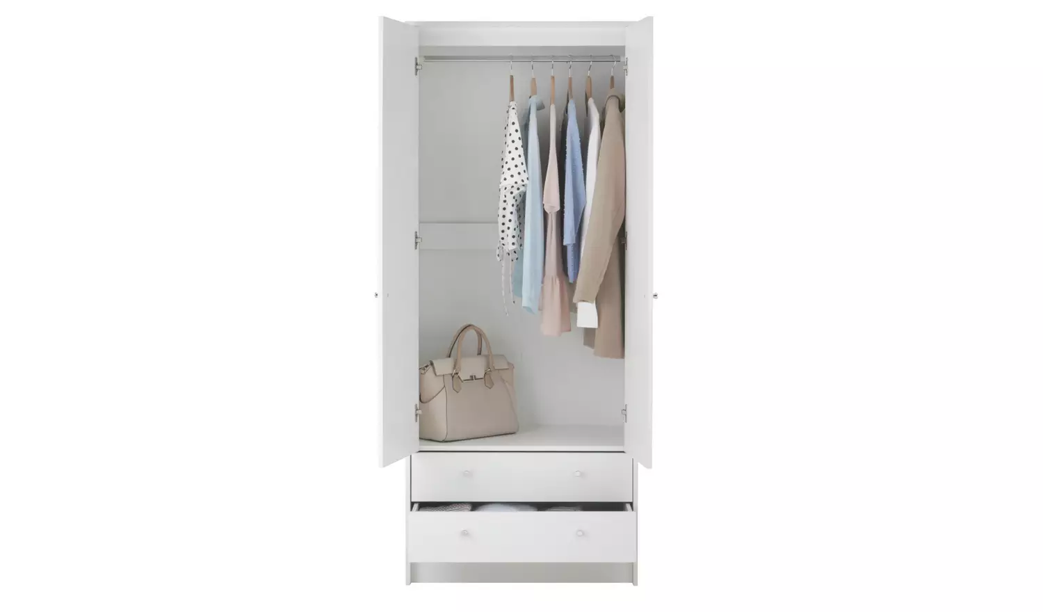 Argos Home Malibu 4 Piece 2 Door Wardrobe Set - White