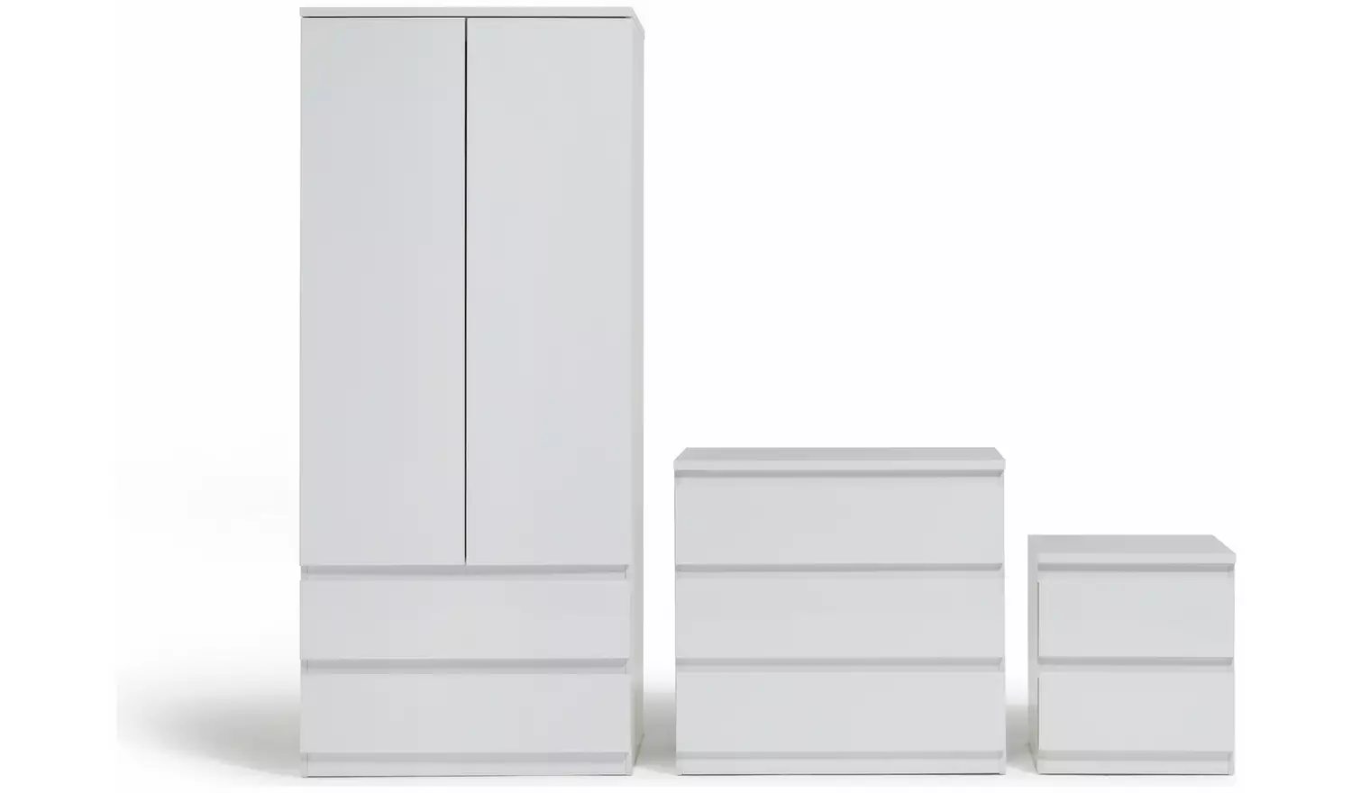 Argos Home Jenson 3 Piece 2 Door Wardrobe Set - White Gloss