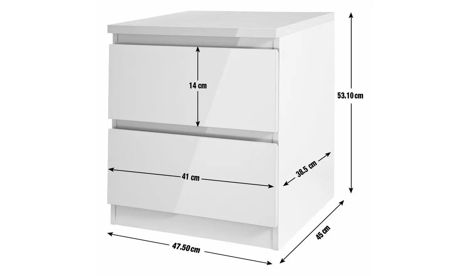 Argos Jenson 2 Bedside & 5 Drawer Chest Set - Grey Gloss