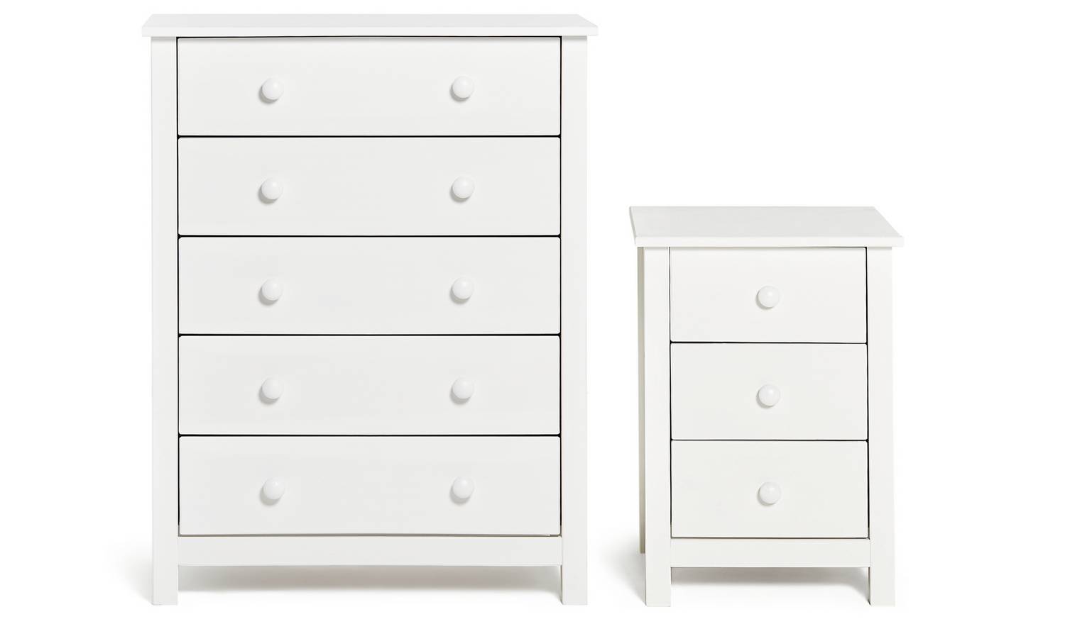 Argos Home Scandinavia Bedside & 5 Drawer Chest Set - White