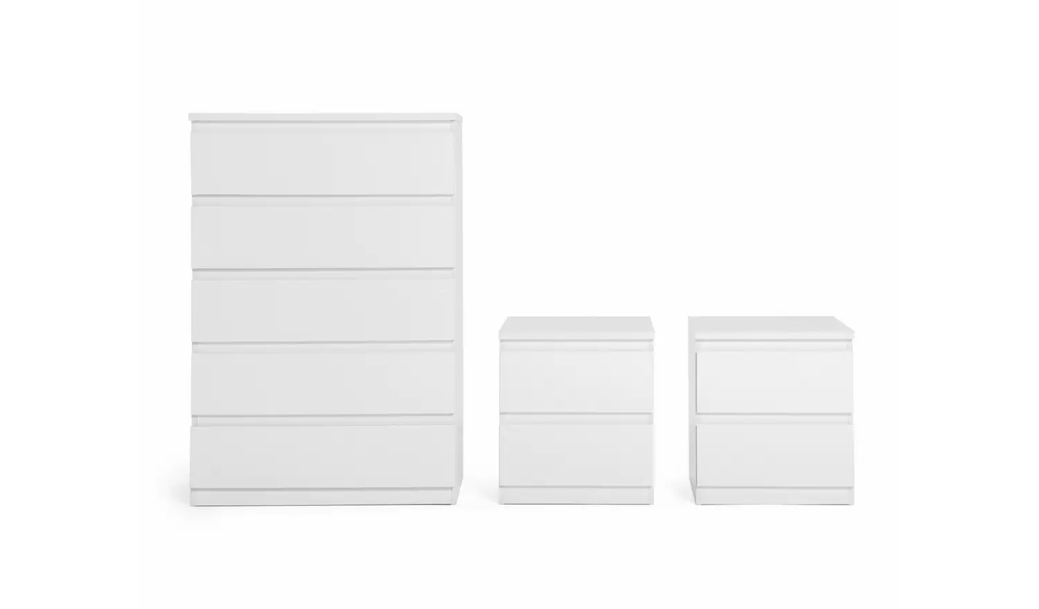 Argos Jenson 2 Bedside & 5 Drawer Chest Set - White Gloss