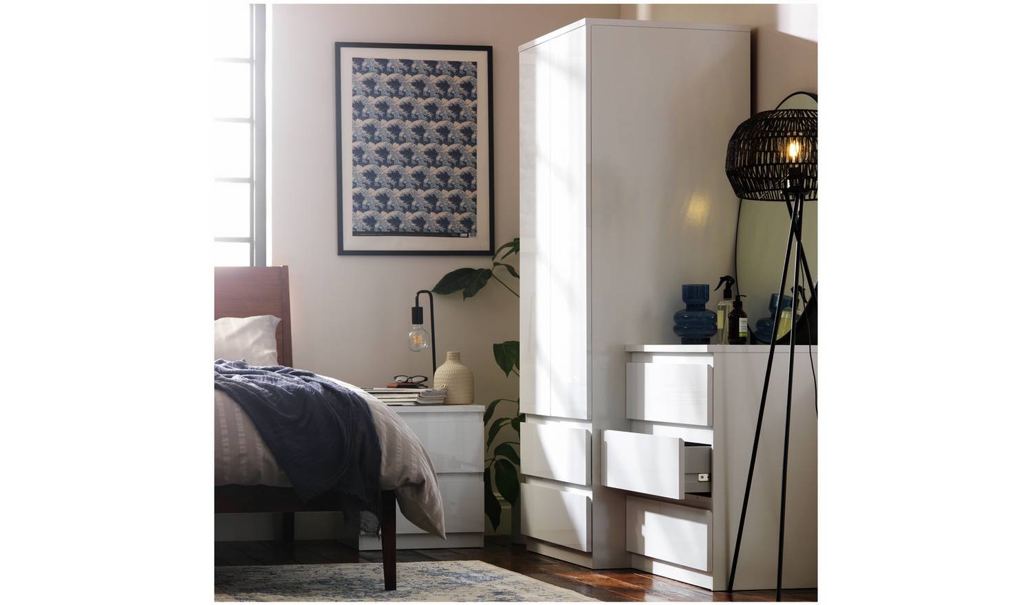 Argos Home Jenson 2 Piece 2 Door Wardrobe Set - Matte White