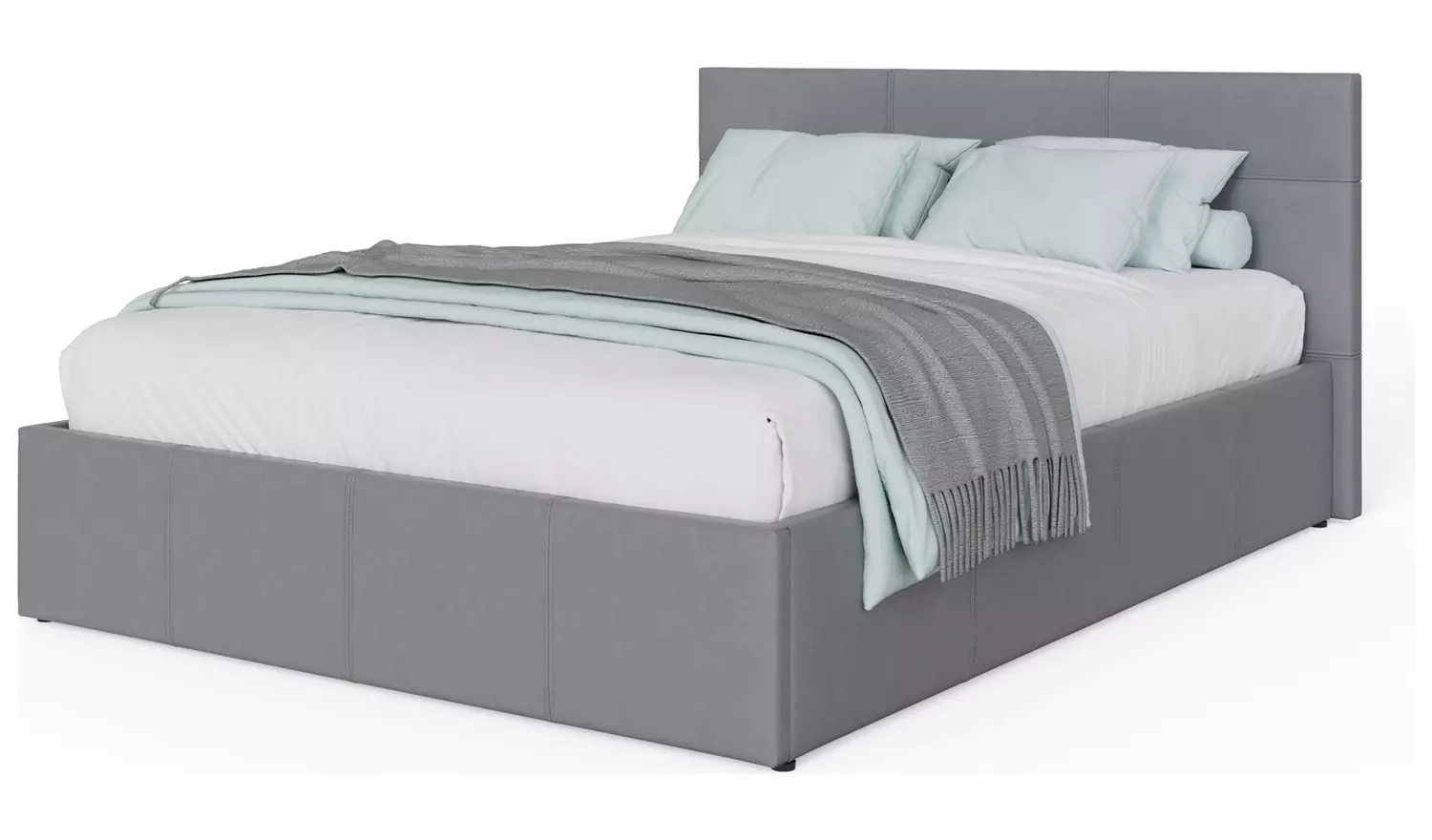 GFW End Lift Small Double Faux Leather Ottoman Bed - Grey