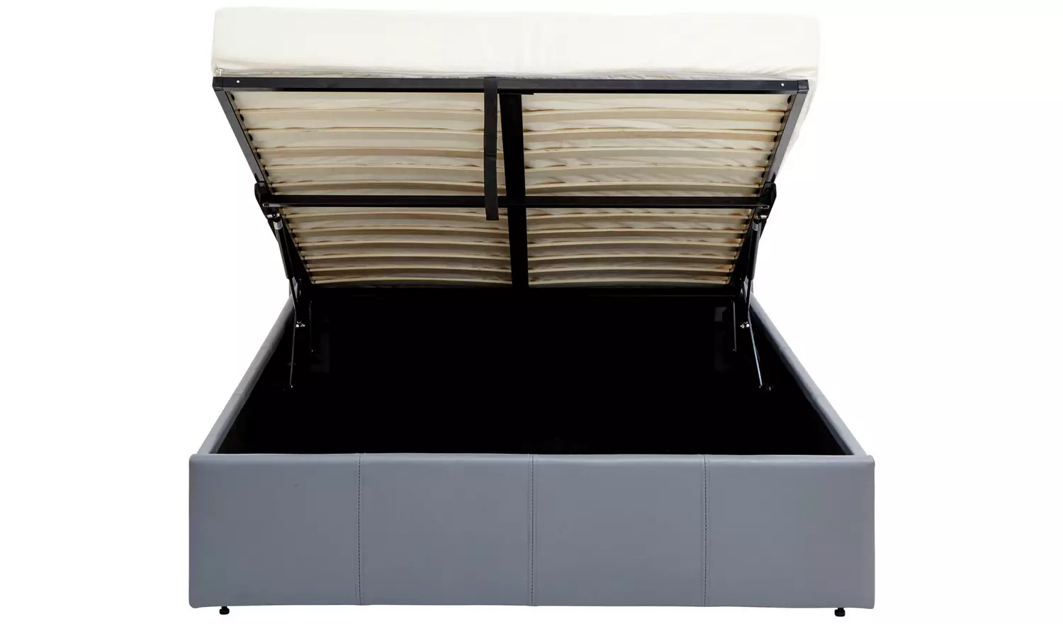 GFW End Lift Small Double Faux Leather Ottoman Bed - Grey