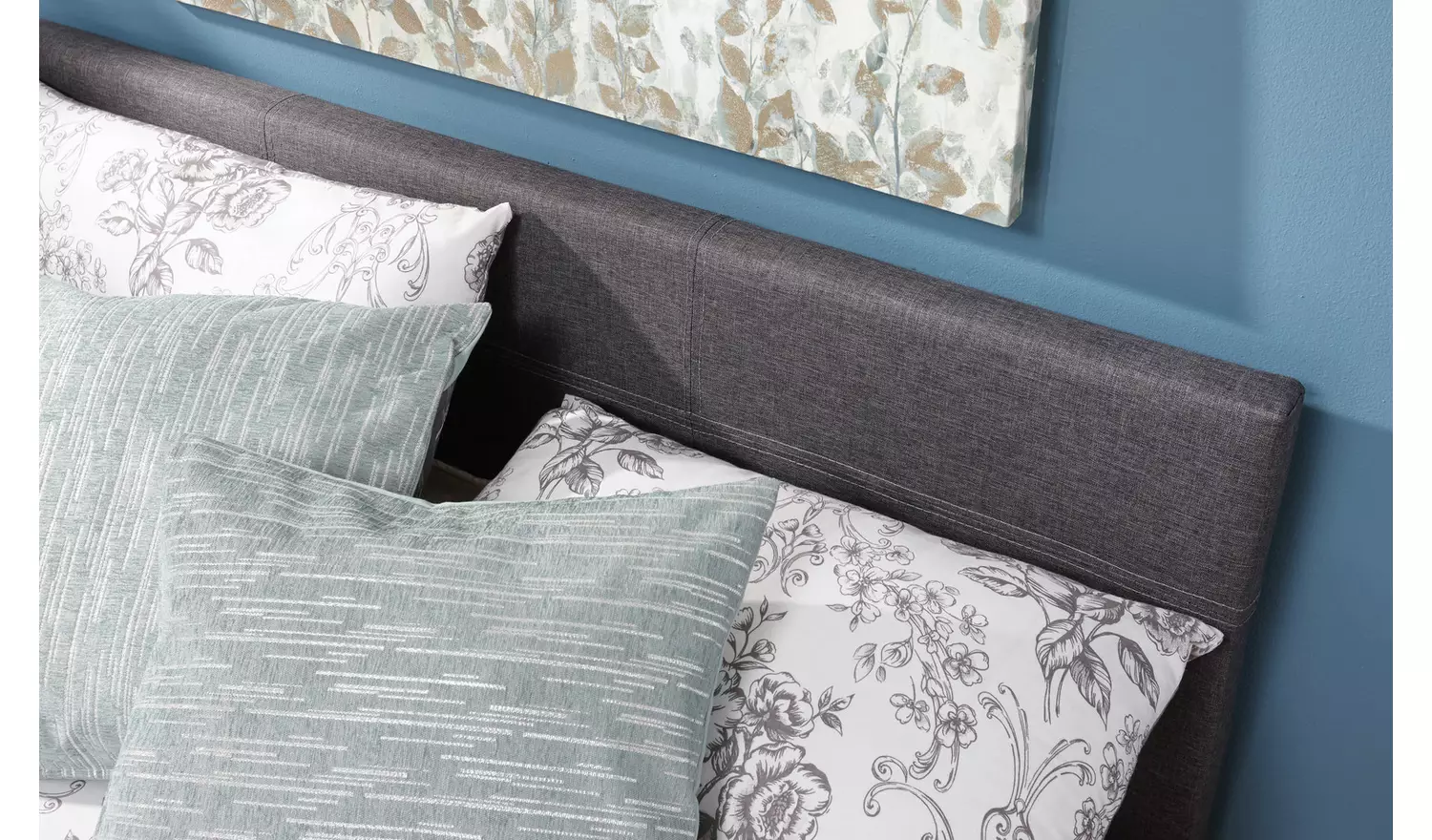 GFW End Lift Small Double Fabric Ottoman Bed - Grey