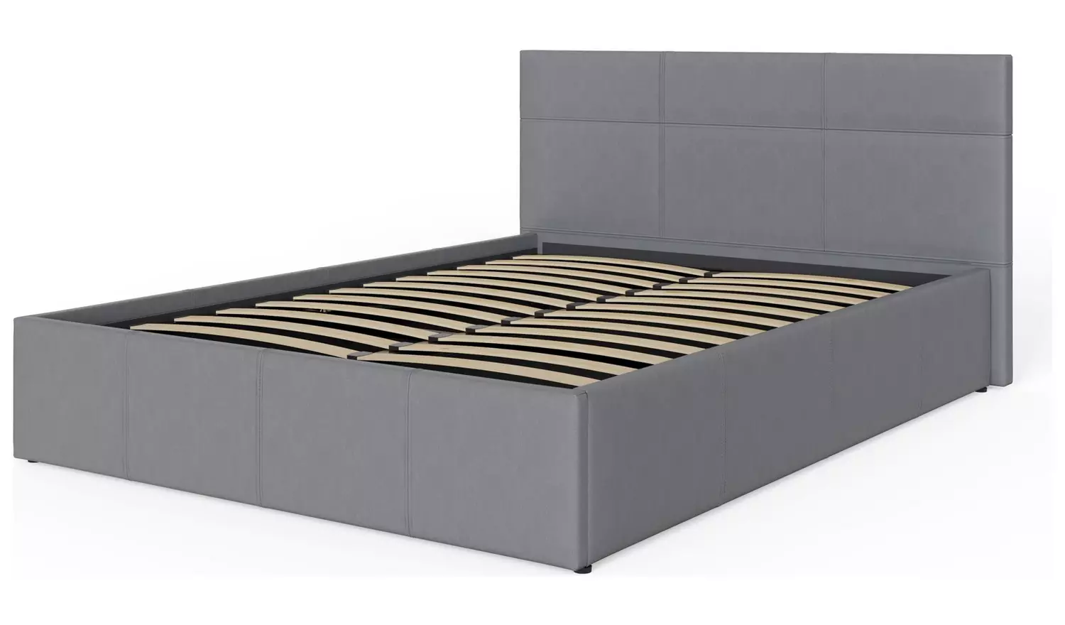 GFW End Lift Double Faux Leather Ottoman Bed - Grey