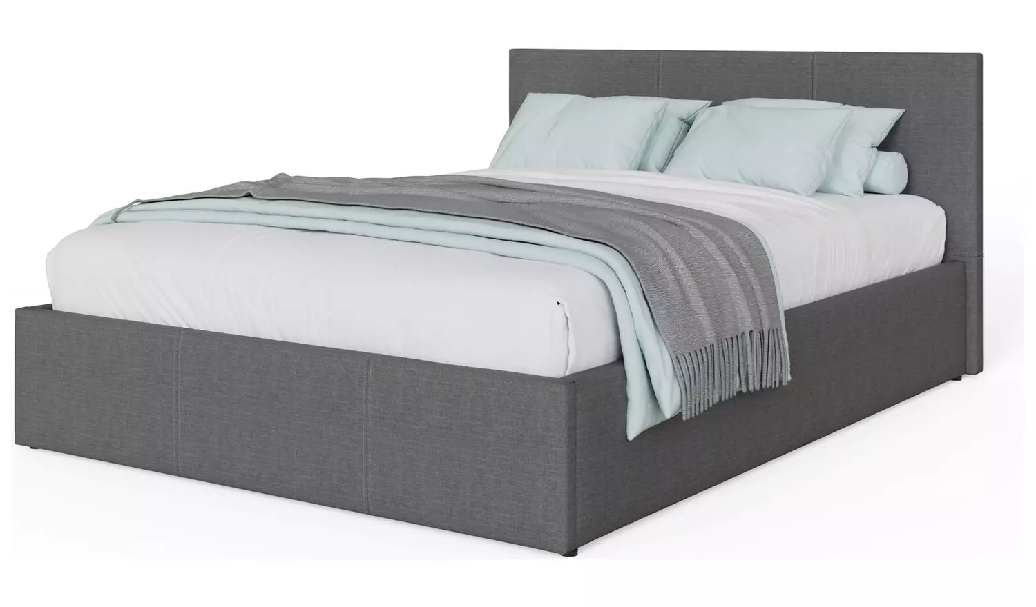 GFW End Lift Double Fabric Ottoman Bed - Grey