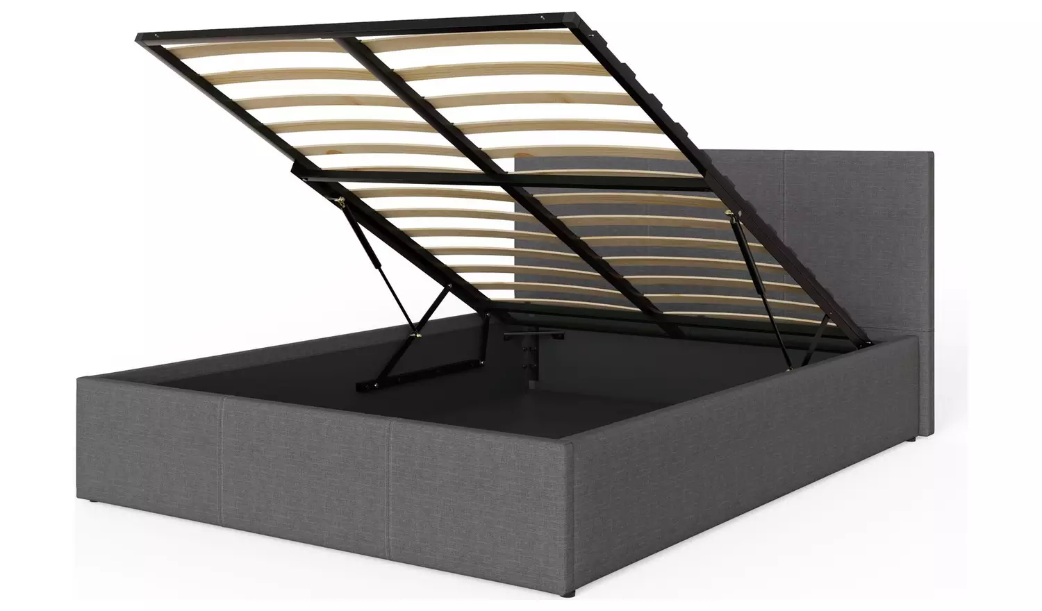 GFW End Lift Double Fabric Ottoman Bed - Grey
