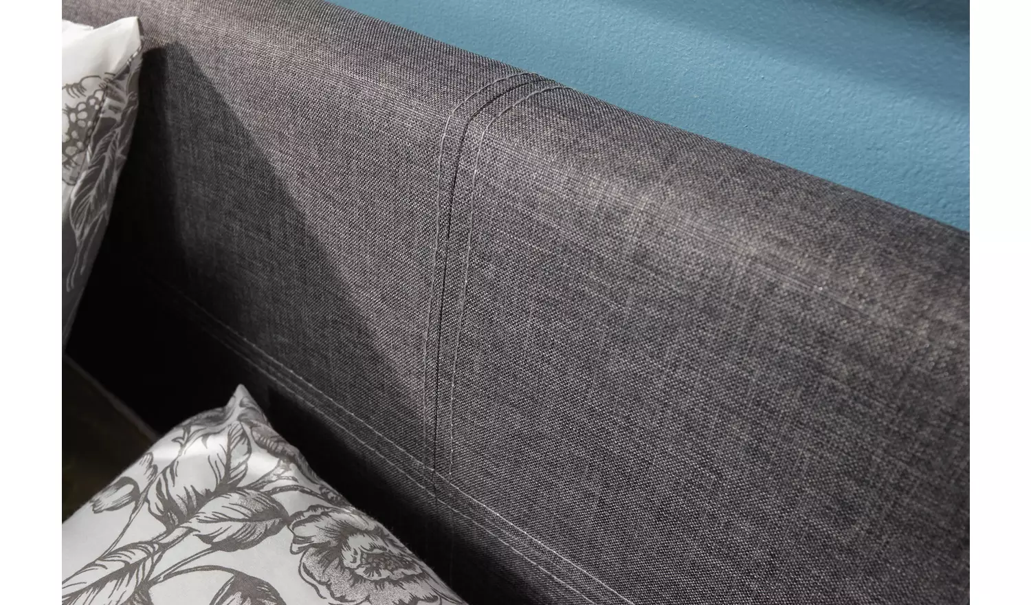 GFW End Lift Double Fabric Ottoman Bed - Grey