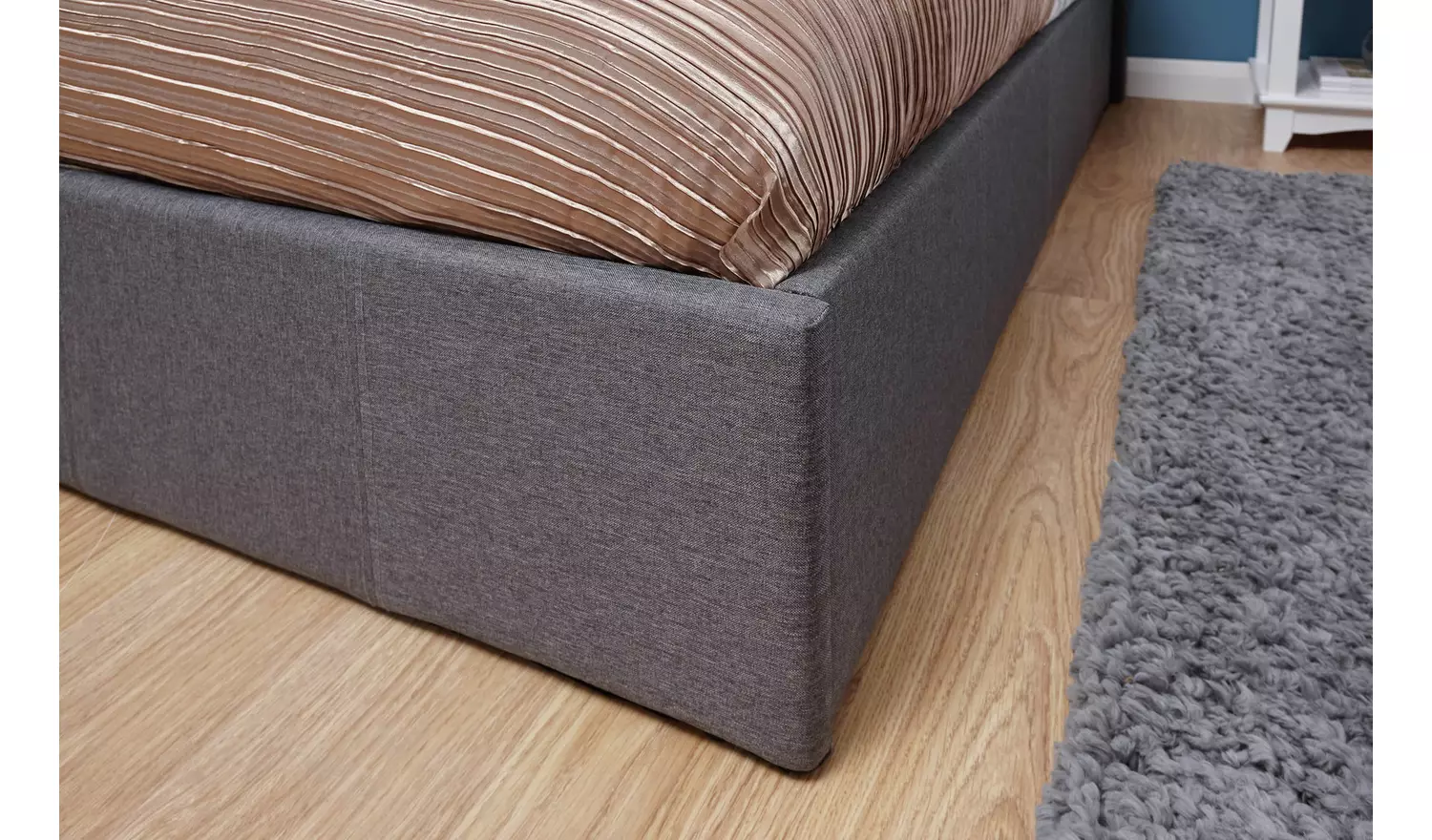 GFW End Lift Double Fabric Ottoman Bed - Grey