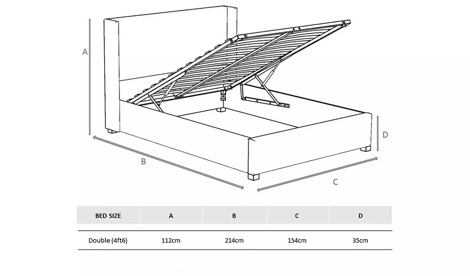 CL Soho Twill Double Ottoman Bedframe - Natural