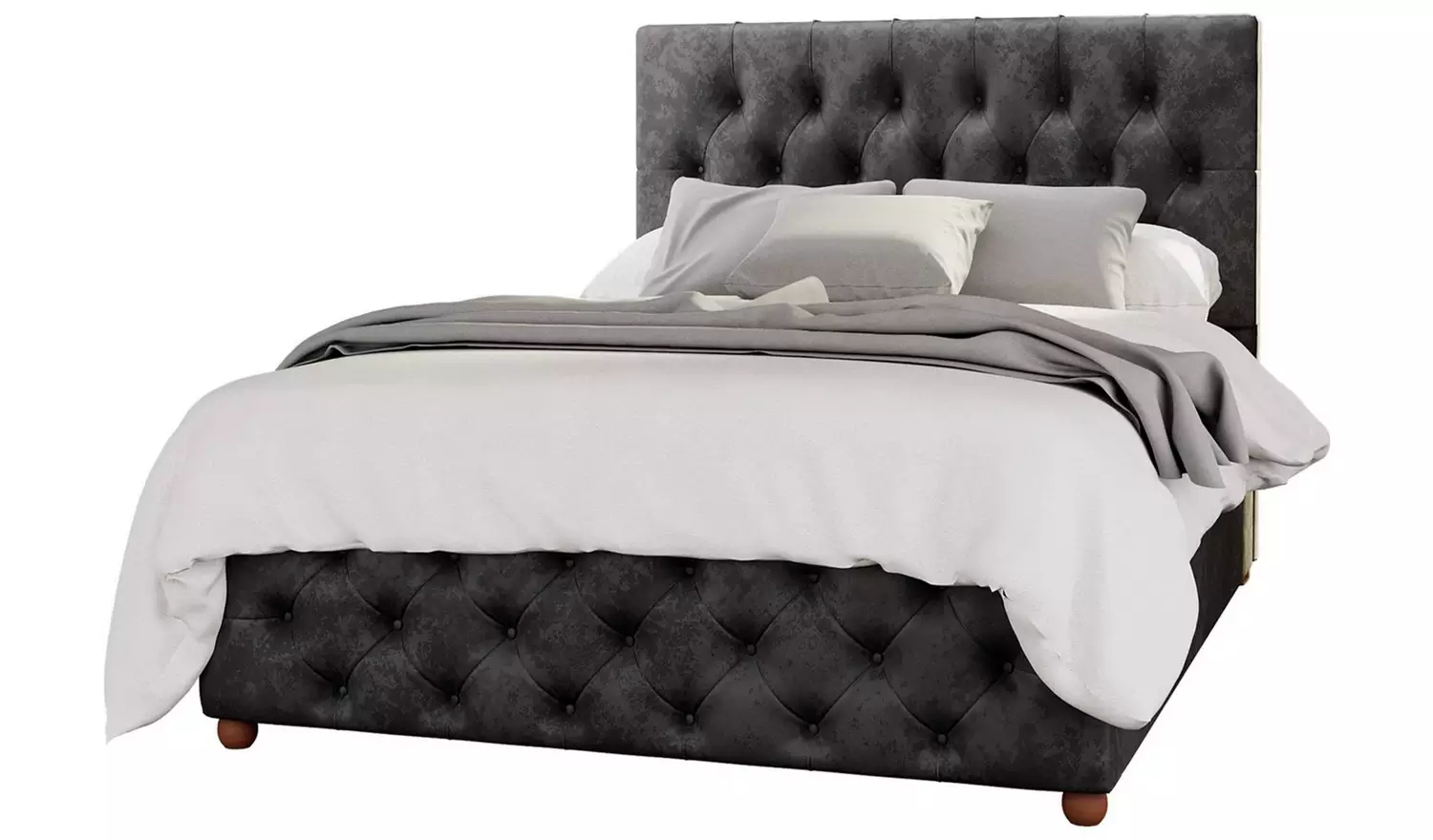 LLB Luna Velvet Small Double Ottoman Bedframe - Black