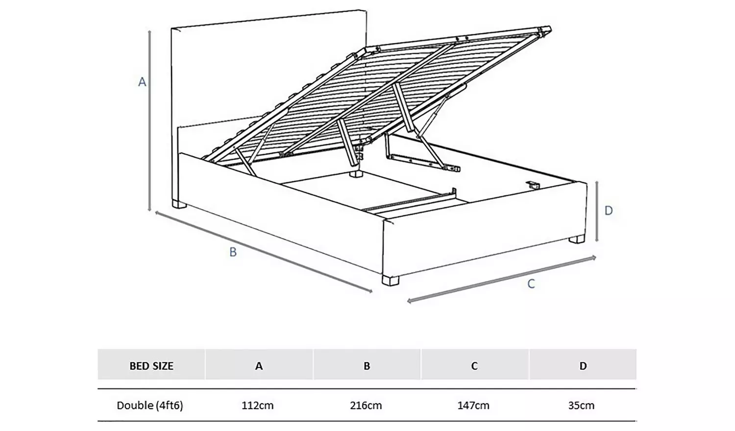 LLB Luna Velvet Double Ottoman Bedframe- Black