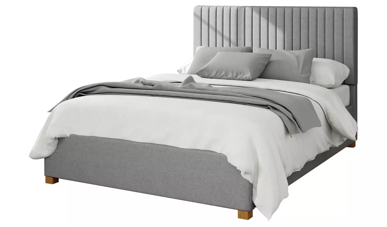 Aspire Grant Linen Double Ottoman Bedframe - Grey