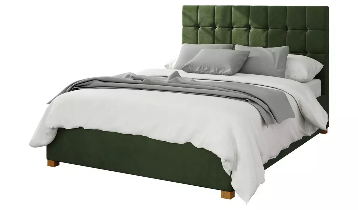 Aspire Sinatra Velvet Double Ottoman Bedframe - Forest Green