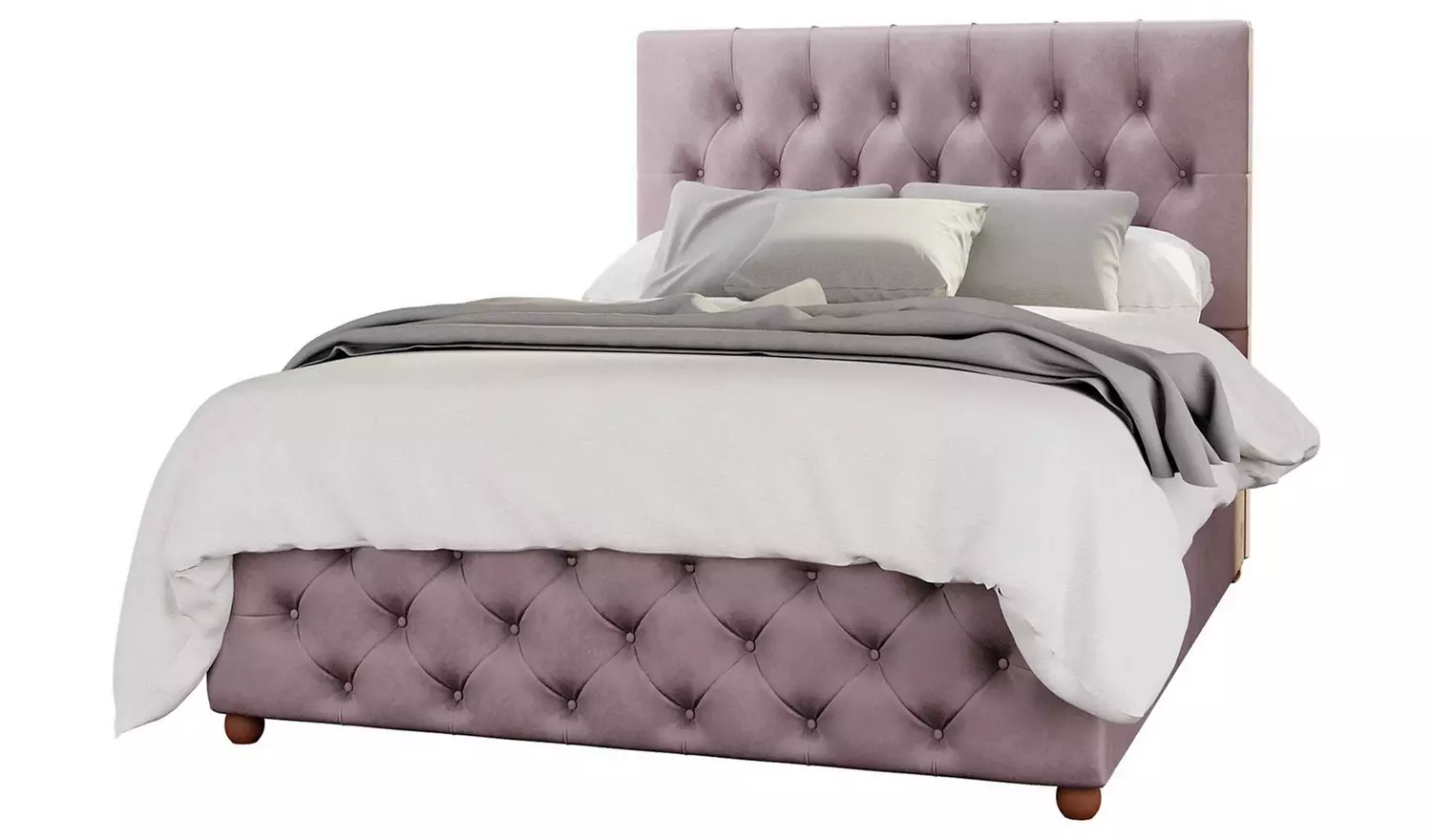 LLB Luna Velvet Kingsize Ottoman Bedframe - Blush