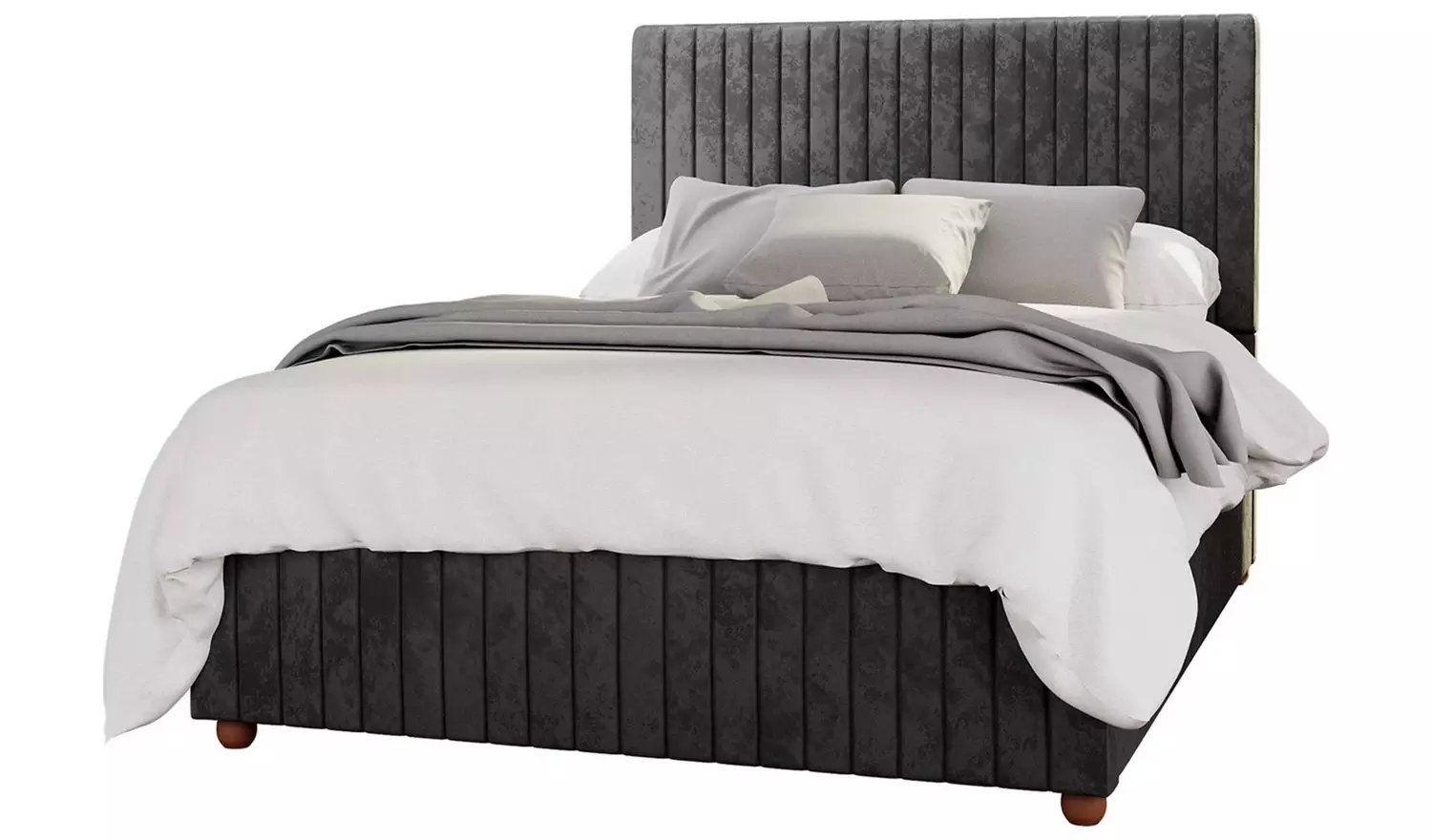LLB Estella Velvet Superking Ottoman Bedframe - Black