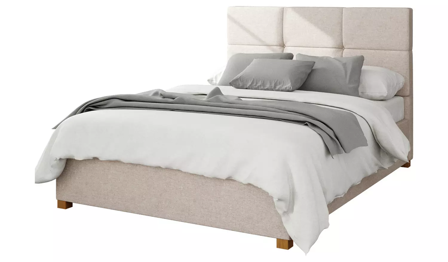 Aspire Caine Twill Double Ottoman Bedframe - Natural