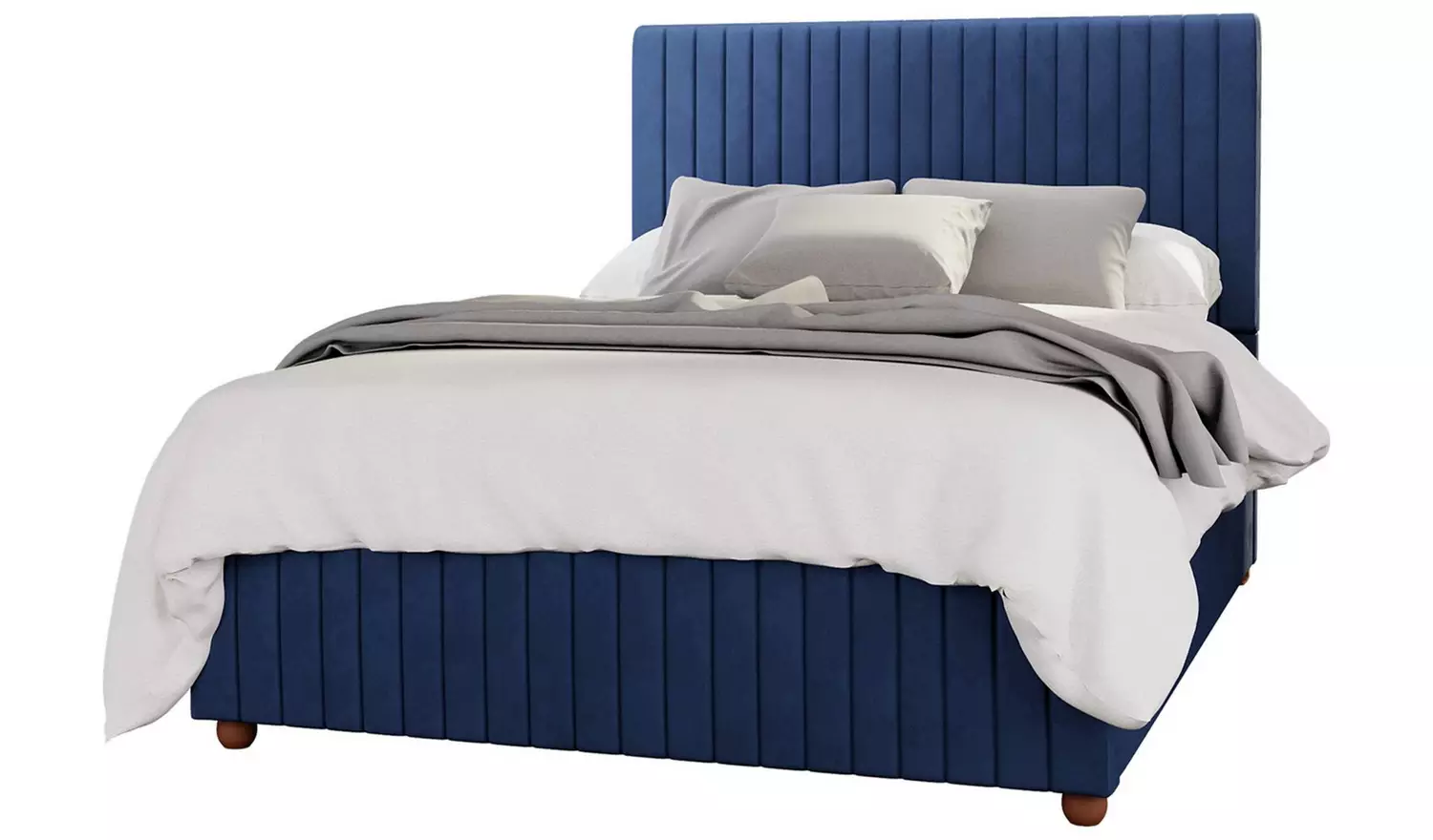 LLB Estella Velvet Double Ottoman Bedframe - Navy