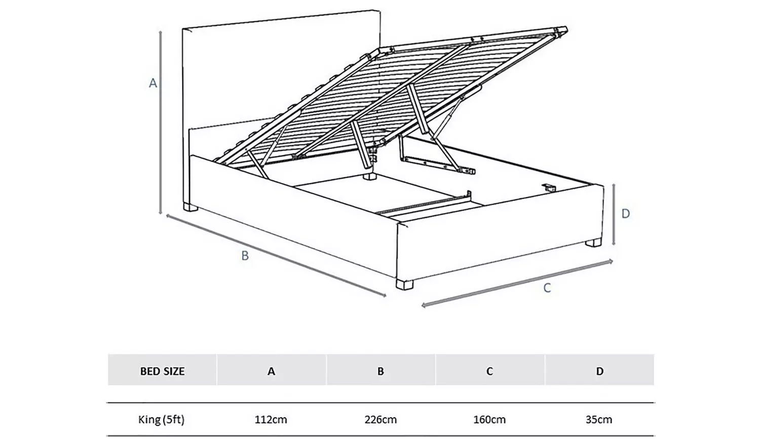 LLB Estella Velvet Kingsize Ottoman Bedframe - Silver
